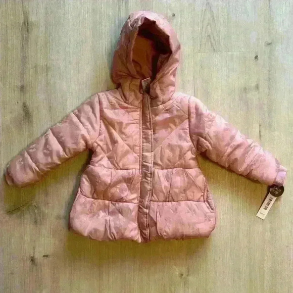 Nicole Miller pink with small bow print jacket with fleece liner size 3T NWT - Picture 1 of 4